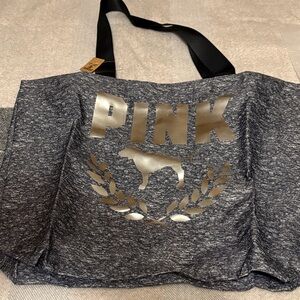 PINK Victoria's Secret Metallic Logo Tote